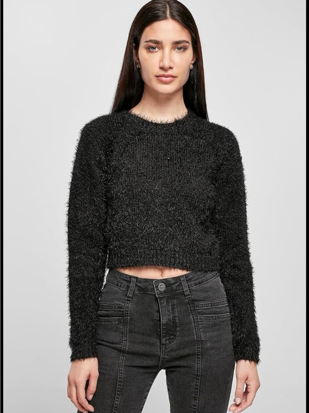 Arizona dark grey Crewneck Cropped Sweater - Women size small